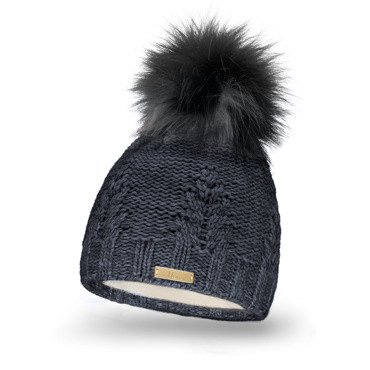 Mikos * Damen Wintermütze Innenfleece | Warme Winter Mütze Strickmütze mit Bommel | Gestrickte Weiche Bommelmütze | Einheitsgröße (688)