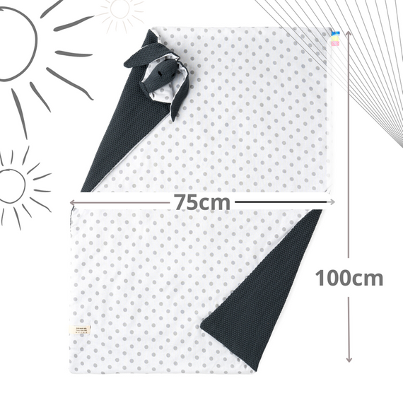 Mikos® GOTS zert. Babydecke 100% Bio Baumwolle Strickdecke Baumwolldecke Warme Babydecke Mädchen Jungen Baby Erstausstattung Für Neugeborene | 2 in 1 Kuscheltier und Kuscheldecke (1041)