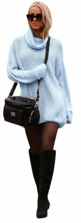 Mikos Damen Strickpullover Sweater Rollkragen Pullover Kuscheliger Jumper Strick Pulli Oversize (648)