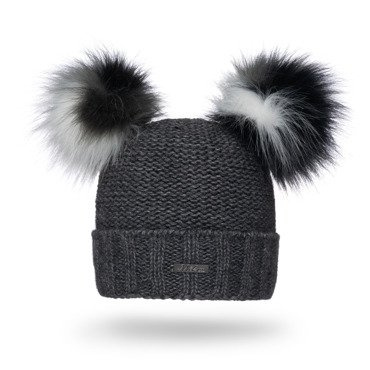 Mikos * Damen Wintermütze Innenfleece | Warme Winter Mütze Strickmütze mit Bommel | Gestrickte Weiche Bommelmütze | Einheitsgröße (682)