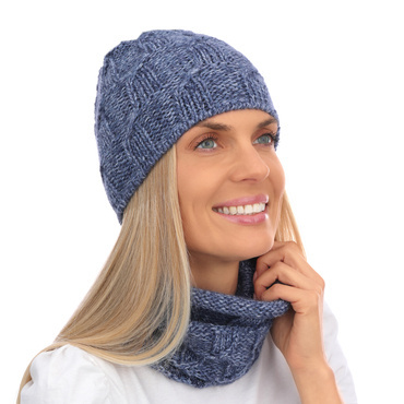 Mikos* Winter Kombi Set aus Winter Schal und passender Strickmütze/Beanie (686)