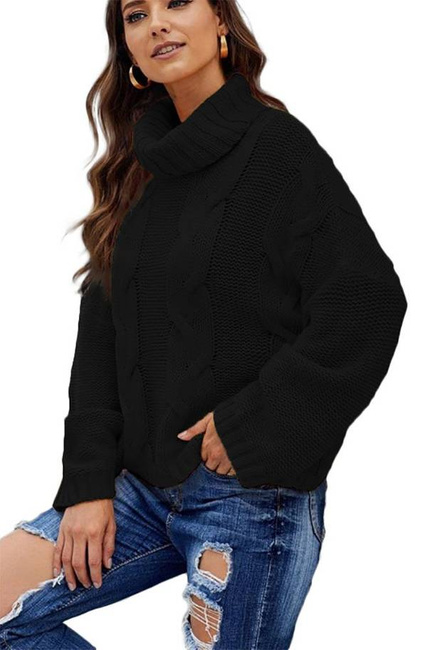 Mikos* Elegant Rollkragenpullover Strickpullover Damen Winterpullover II Oversize Strickpulli II Lässig Sweater (692)