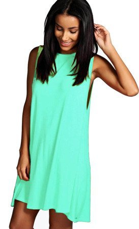 Mikos Damen Frauen Mini Hemdkleid Casual Blusenkleid Sleeveless Minikleid Sommerkleid Kurz Minikleid Strandkleid 36 38 40 (663)