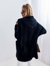 Kurtka płaszcz alpaka z kapturem Cocomore czarny