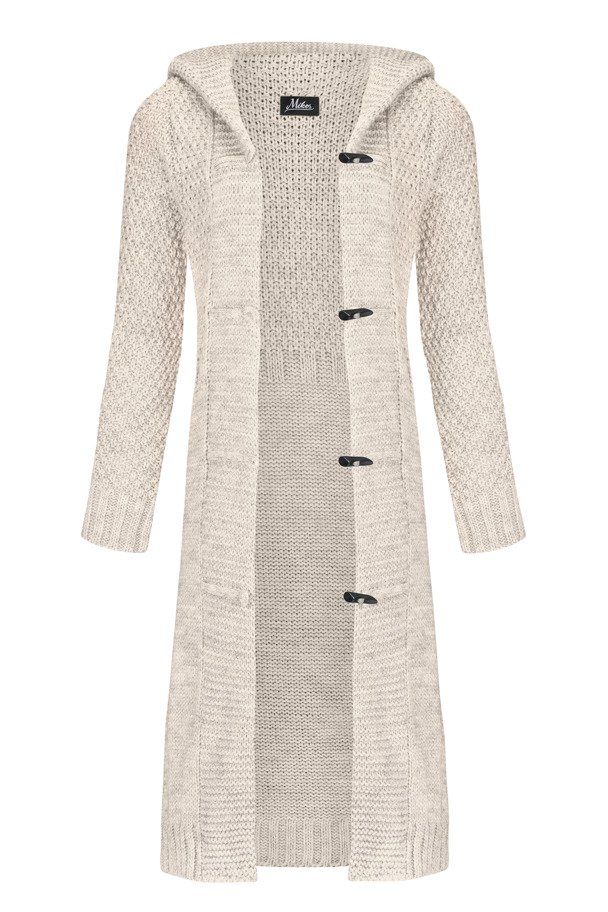 Kapuze Trachten Strickjacke Lang Damen REITMAYER Strickjacke Mit Kapuze  (Taupe/Natur) Reitmayer