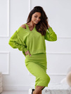 Komplet Me Gusta sukienka z bluzą limonka