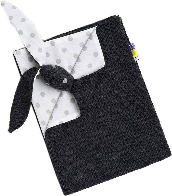 Mikos® GOTS zert. Babydecke 100% Bio Baumwolle Strickdecke Baumwolldecke Warme Babydecke Mädchen Jungen Baby Erstausstattung Für Neugeborene | 2 in 1 Kuscheltier und Kuscheldecke (1042) 