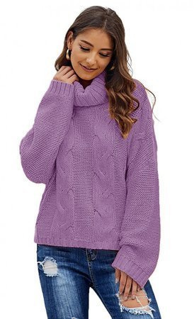 Mikos* Elegant Rollkragenpullover Strickpullover Damen Winterpullover II Oversize Strickpulli II Lässig Sweater (692)