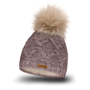 Mikos * Damen Wintermütze Innenfleece | Warme Winter Mütze Strickmütze mit Bommel | Gestrickte Weiche Bommelmütze | Einheitsgröße (682)