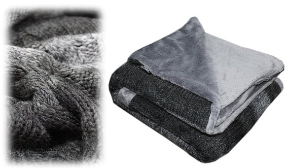 Mikos Gestrickte Decke Strickdecke Kuscheldecke Warm Wohndecke Plaid Superfeiner Microfaser/Wolle für Bett Sofa Sessel 110x170 cm (1007)