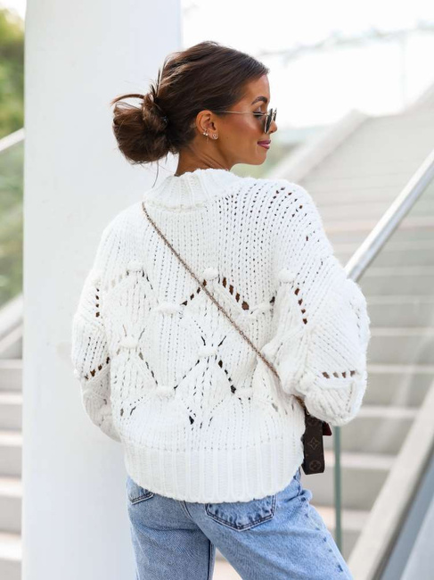 Luźny sweter Cocomore oversize ecru