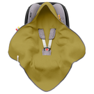 Einschlagdecke aus Waffelstoff für den Sommer 100% Baumwolle Baby Decke für Autositz Kuscheldecke Kinderwagedecke Für Kinderwagen Buggys z.B. Maxi Cosi Rosa Beige 3 Punkt Gurt (1038)