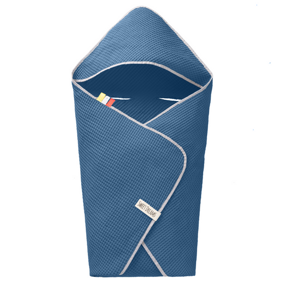 Einschlagdecke aus Waffelstoff für den Sommer 100% Baumwolle Baby Decke für Autositz Kuscheldecke Kinderwagedecke Für Kinderwagen Buggys z.B. Maxi Cosi Rosa Beige 3 Punkt Gurt (1038)