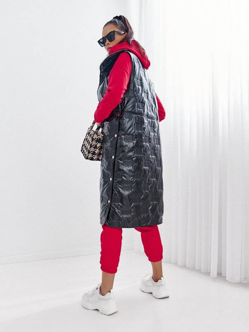 Długi pikowany bezrękawnik kamizelka damska Cocomore