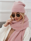 Komplet zimowy czapka + szalik alpaka Cocomore pudrowy róż