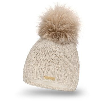 Mikos * Damen Wintermütze Innenfleece | Warme Winter Mütze Strickmütze mit Bommel | Gestrickte Weiche Bommelmütze | Einheitsgröße (688)