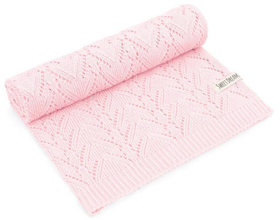 SweetDreams Durchbrochene Decke Strickdecke für Babys und Kinder aus Bambus und Baumwollfasern für Männer und Frauen, Oeko-Tex 100 Standard, hypoallergen, nachhaltig, 80 x 100 cm (1028)