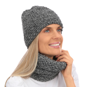 Mikos* Winter Kombi Set aus Winter Schal und passender Strickmütze/Beanie (690)