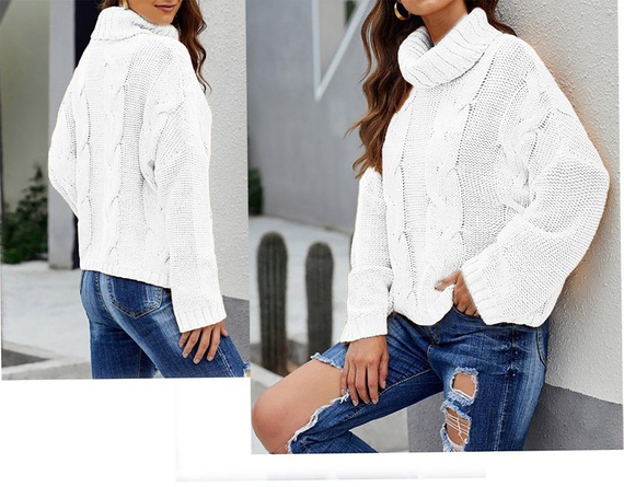 Mikos* Elegant Rollkragenpullover Strickpullover Damen Winterpullover II Oversize Strickpulli II Lässig Sweater (692)