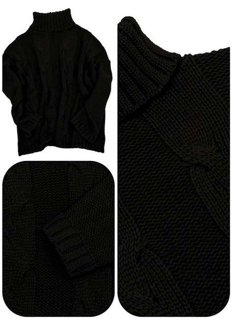 Mikos* Elegant Rollkragenpullover Strickpullover Damen Winterpullover II Oversize Strickpulli II Lässig Sweater (692)