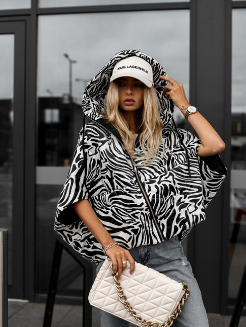 Kamizelka Cocomore bezrękawnik wzór zebra biało/czarna