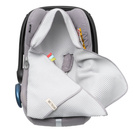 Einschlagdecke aus Waffelstoff für den Sommer 100% Baumwolle Baby Decke für Autositz Kuscheldecke Kinderwagedecke Für Kinderwagen Buggys z.B. Maxi Cosi Rosa Beige 3 Punkt Gurt (1038)