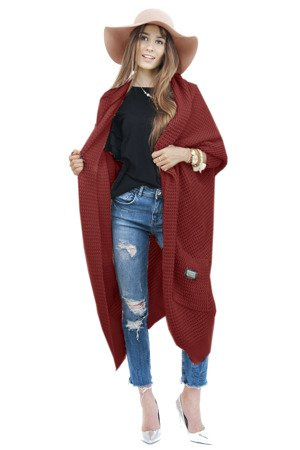 Longstrickjacke mit locker fallendem Kragen