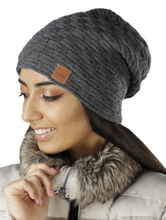 Mikos Polska klasyczna ciepła Damska czapka zimowa na ferie na narty podwójna podszyta polarem polski producent polski produkt krasnal smerfetka beani 654