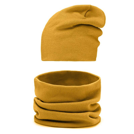 Mikos komplet dwuwarstwowy czapka szalik komin 695