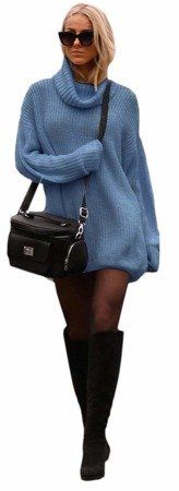 Sweter damski z golfem luźny oversize 648 jeans