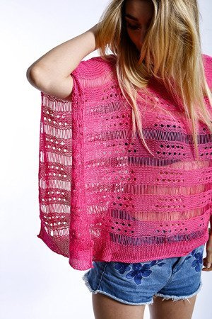 Letni sweter w stylu boho 977 fuksja