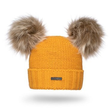 Mikos * Damen Wintermütze Innenfleece | Warme Winter Mütze Strickmütze mit Bommel | Gestrickte Weiche Bommelmütze | Einheitsgröße (682)