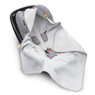 Einschlagdecke aus Waffelstoff für den Sommer 100% Baumwolle Baby Decke für Autositz Kuscheldecke Kinderwagedecke Für Kinderwagen Buggys z.B. Maxi Cosi Rosa Beige 3 Punkt Gurt (1038)