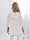 Sweter Cocomore luźna bluza z kapturem i napisami ciao biały