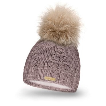 Mikos * Damen Wintermütze Innenfleece | Warme Winter Mütze Strickmütze mit Bommel | Gestrickte Weiche Bommelmütze | Einheitsgröße (688)