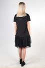 Mikos bawełniana sukienka dresowa z krótkim rękawem i tiulem 379 czarna