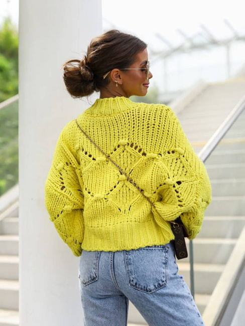 Luźny sweter Cocomore oversize żółty