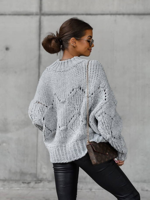 Luźny sweter Cocomore oversize szary