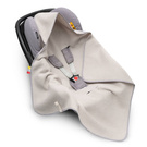 Einschlagdecke aus Waffelstoff für den Sommer 100% Baumwolle Baby Decke für Autositz Kuscheldecke Kinderwagedecke Für Kinderwagen Buggys z.B. Maxi Cosi Rosa Beige 3 Punkt Gurt (1038)