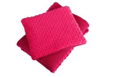 Komplet dziecięcy poduszka 30x30 i kocyk 75x90 MINKY 1002 amarantowy