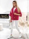 Krótka kurtka Cocomore alpaka rękaw 3/4 fuksja