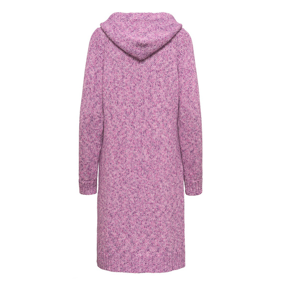 Damen Strick Jacke Mantel Pullover Neu mit Kapuze Beige Grau Warm