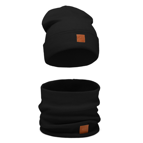 CIEPŁY DZIECIĘCY KOMPLET CZAPKA + TUBA JESIEŃ ZIMA