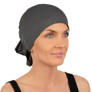 Mikos chustka chusta bambusowa na gumce czapka turban na głowę nakrycie głowy także po chemii chemioterapii 702 grafit