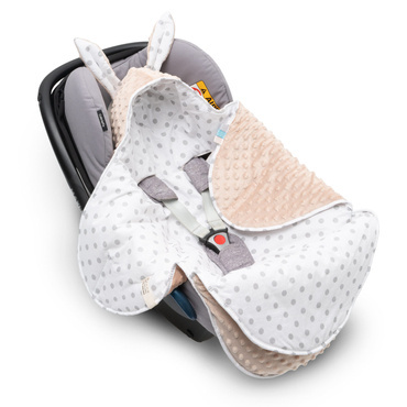 Babydecke MINKY mit Kapuze Einschlagdecke Babyschale Kinderwagen Decke (1037)