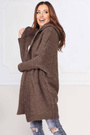 Sweter kardigan Me Gusta z kapturem czekoladowy