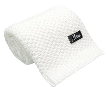 Mikos* Kuscheldecke Babydecke Strickdecke Baby Kinder Decke mit Zopfmuster Öko-Tex 100x80cm/100x120cm (1033)