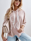 Sweter Cocomore luźna bluza z kapturem i napisami ciao beżowy