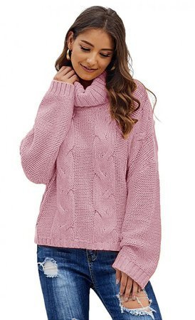 Mikos* Elegant Rollkragenpullover Strickpullover Damen Winterpullover II Oversize Strickpulli II Lässig Sweater (692)