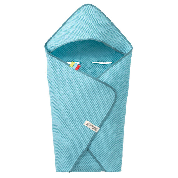 Einschlagdecke aus Waffelstoff für den Sommer 100% Baumwolle Baby Decke für Autositz Kuscheldecke Kinderwagedecke Für Kinderwagen Buggys z.B. Maxi Cosi Rosa Beige 3 Punkt Gurt (1038)